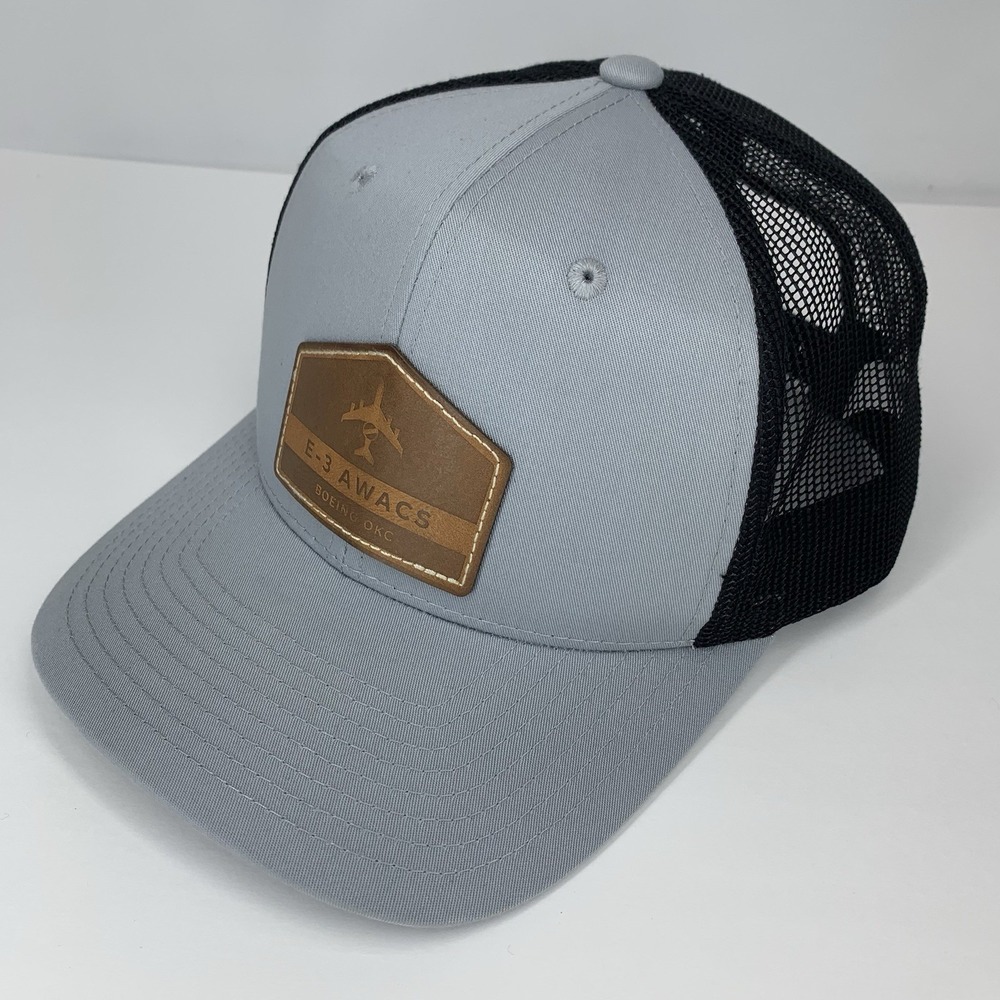 E-3 AWACS Boeing OKC Hat Adjustable Snapback Mesh Patch Gray Decky Baseball Cap